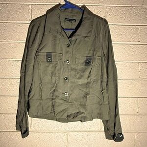 Harlowe & graham Jeans Men's Dark Olive Shirt Jacket